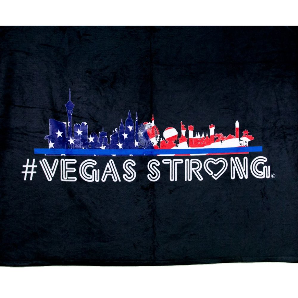 Vegas Strong Skyline Throw Plush Blanket